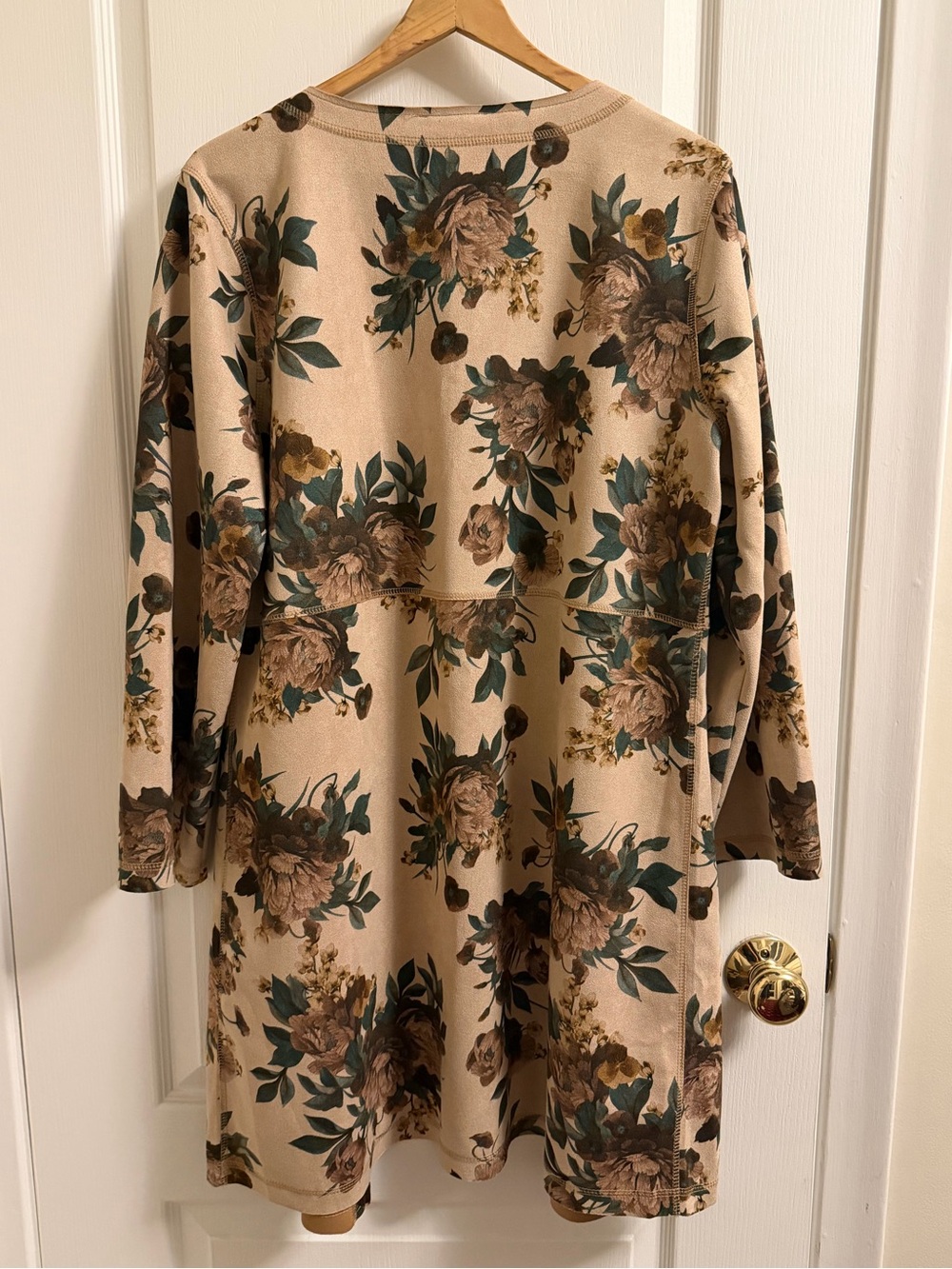 NWT Solitaire Faux Suede Duster Floral Jacket Size L - Picture 8 of 13